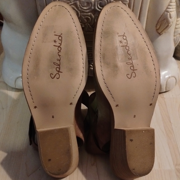 Splendid Suede Ankle Wrap Almond Toe Hook Loop Booties - Picture 6 of 8